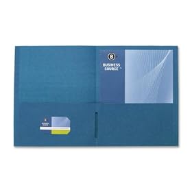 Business Source 78492 2-Pocket Folders, 125 Sheet Capacity, 11 in.x8-1/2 in., 25/BX, DBE