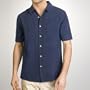 Sandals Cay Men's Blue Note Tonal Jacquard Silk Camp Shirt