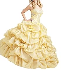  Beaded Applique Ruched Lace-Up Taffeta  Ball Gown Quinceanera Dress 