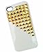 Punk Pyramid Studs and Spikes Mobile Phone Case for iPhone 5 Studs Cell Phone Case White Golden
