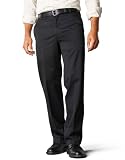 Dockers Men's Signature Khaki D2 Straight Fit Flat Front Pant,Black,31x32