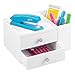 iDesign Office Supplies Desk Organizer, for Staplers, Pens, Markers, Highlighters, Tape - 2 Drawers, White