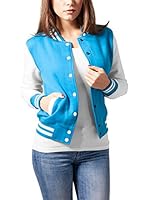Urban Classics Chaqueta Ladies 2-tone College Sweatjacket (Turquesa / Blanco)
