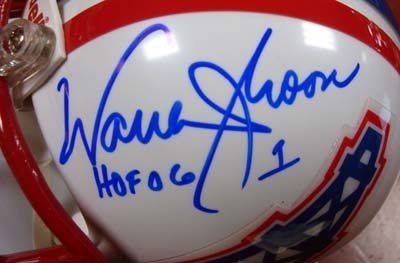 Warren Moon Autographed/Hand Signed Oilers Mini Helmet HOF 06 PSA/DNA #P71603
