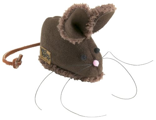 West Paw Design Barn Mouse Faux-Suede Catnip-Filled Cat Toy with Bell, Espresso