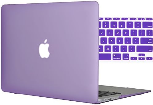 Easygoby 2 in 1 Rubberized Matte Silky-Smooth Soft-Touch Hard Case for Newest 11-inch Macbook Air 11.6" (Model No. A1370 / A1465) Shell Cover + Keyboard Cover - Purple
