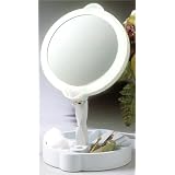 Home Travel 9X 1X Folding Lighted Cosmetic Mirror by Floxite