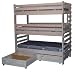 Triple Bunk Extra-Tall Plan with Two Large Storage Drawers or Trundle that sleeps three or four