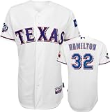 Josh Hamilton Jersey: Adult Majestic Home White Authentic Cool Base&Atilde;&cent;"&Acirc;&cent; Texas Rangers Jersey with 40th Anniversary Patch