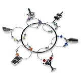 Prodyne Pewter Stemware Charms, Martini Bar - Silver (W-6-M)