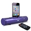 AZATOM iFlute Purple Docking station portable speaker for iPod & iPhone 4s - 4 - 3GS - 3G - 3 / Unique design / quality sound / Audio output plus a remote control