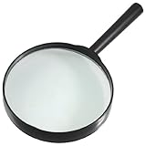 uxcell 手持ちルーペ　拡大鏡　ハンドヘルド　プラスチック　ブラック　フレーム　100mm　レンズ　5X