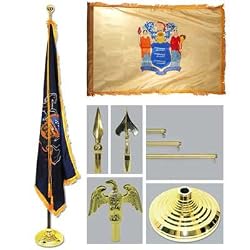 New Jersey 4ft x 6ft Flag telescoping Flagpole Base and Tassel