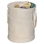 Whitney Design Pop-Up Hamper in Natural Canvas with Zipper Lid