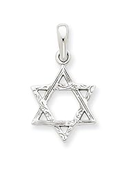 14k White Gold Star Of David Pendant, Best Quality Free Gift Box Satisfaction Guaranteed