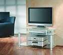 VCM Rivo TV-M&ouml;bel Aluminium Klarglas