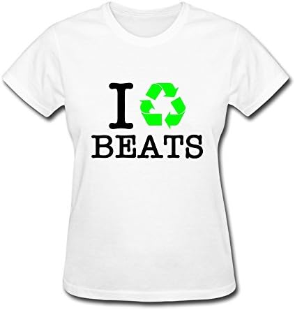 TASY 100% Cotton Women's Recycle Beats T-shirt - XL White