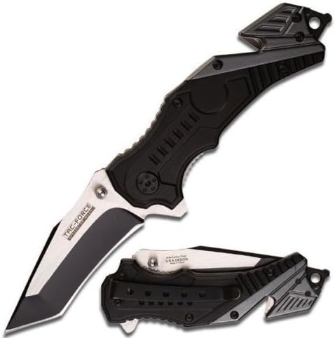 The Best TAC FORCE BLACK RED Assisted Open Fire Fighter Tactical Rescue Pocket Knife NEW