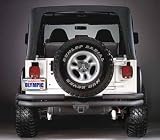 Olympic 4X4 353-10X Maxi Rear Bumper w/ Rec Hitch for Jeep CJ Black Or Chrome