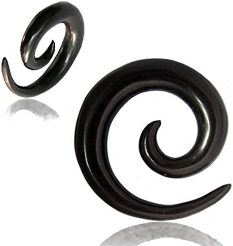 Black Wood Spiral Gauges Handmade Organic Tapers 0ga (8mm)