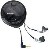 Thomson HED152N Bass Boost In-Ear Headphones - Silver/Black, with Cable Organiser
