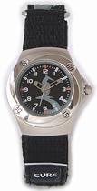 Boys Surfer style Watch with Black Dial and Black Velcro Strap