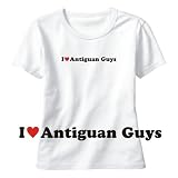 T-Shirt Woman White  I Love Antiguan Guys  Antigua And Barbuda Country