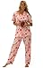 Del Rossa Women's 100% Cotton Woven Short Sleeve Pajama Set with Pj Pants