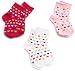 Jefferies Socks Girls 2-6X Lovely Hearts Triple Treat 3 Pack Socks, Valentine, 7-8.5