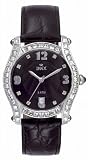 Inex Ladies Stone Set Black Leather Strap Watch With Black Dial A7449S5KV