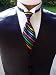 Tuxedo Vest - 100% Satin Black with Multicolored Bling Windsor Band Tie