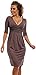 Glamour Empire. Women's Wrap V-Neckline Jersey Pencil Dress with Pleats. 001