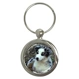 Australian Shepherd Puppy Key Chain (Round)