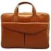 Aaron Irvin Leather Double Zip Brief with Front Flap Pocket