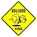 BULLDOG CROSSING sign * street dog caution