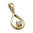 Sparkling Round Cut Diamond, 14Kt. Yellow Gold, Diamond Fancy Pendant