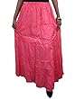 Womans Skirts Tiered Coral Pink Solid Bohemian Full / Maxi / Long Cotton Skirt
