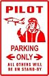 PILOT PARKING military fighter war NEW sign