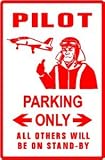 PILOT PARKING military fighter war NEW sign