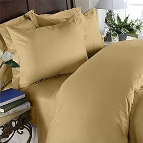 Solid Gold 300 Thread Count King/Cal king Duvet Cover Set 100 % Egyptian Cotton 3pc comforter cover set with matching pillow shams