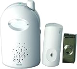 Byron TX-414 Wireless Plug In Door Chime with Real Brass Bell Push 100m Range