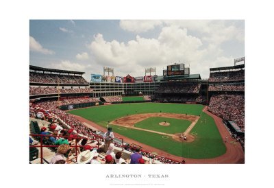 Rangers Ballpark, Arlington, Texas Art Poster Print by Ira Rosen, 19x13