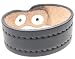 Genuine Leather Black Stitched Edge Fashion Bracelet