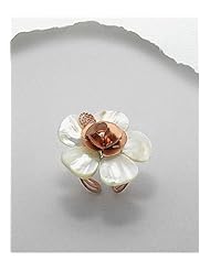 Flower Mother of Pearl Ring In Copper