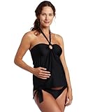 Maternal America Women's Two Piece O-Ring Tankini, Black, Small Maternal America Women's Two Piece O-Ring Tankini, Black, Small