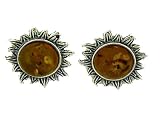Sterling Silver Cognac Amber Earrings