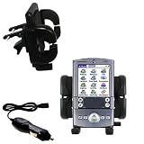 Gomadic for the PalmOne palm Tungsten T - PalmOne Tungsten T Auto Vent Holder with Car Charger - Uses Gomadic TipExchange
