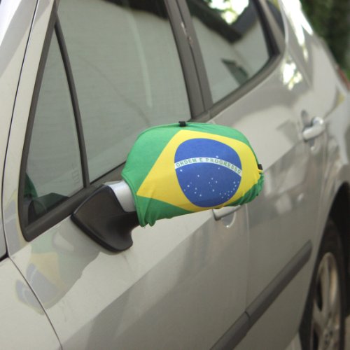 Aussenspiegelflagge Brasilien Spiegelflagge im 2er Set(rechts/links) Außenspiegelflagge