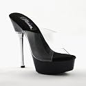 5 1/2 Inch Sexy Ladies Designer Shoes Stiletto Heel Low Platform Sandal Black