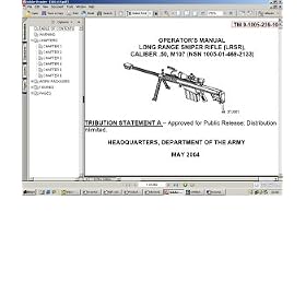 U.S. Army M107 Military Long Range Sniper Rifle LRSR.50 Cal: Operation, Maintenance, Service, and Parts Manual on CD-ROM